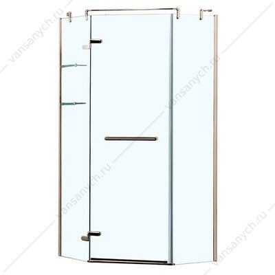 Душевое ограждение 90х90 Azario MONTREAL L, пятиугольное, со стекл. полкой, профиль золото AZ-NWG3231 900 L AZARIO (Россия/Китай) купить в Тюмени (Ван Саныч™)